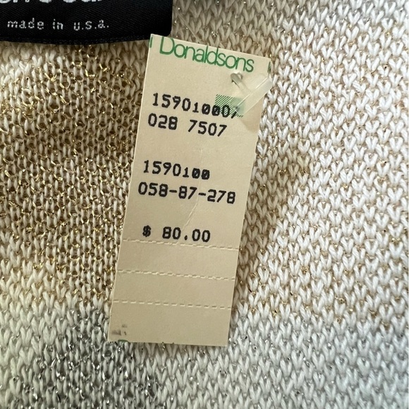 Pierre Cardin 1990s Metallic Harlequin Cardigan Sweater Medium - Picture 14 of 14